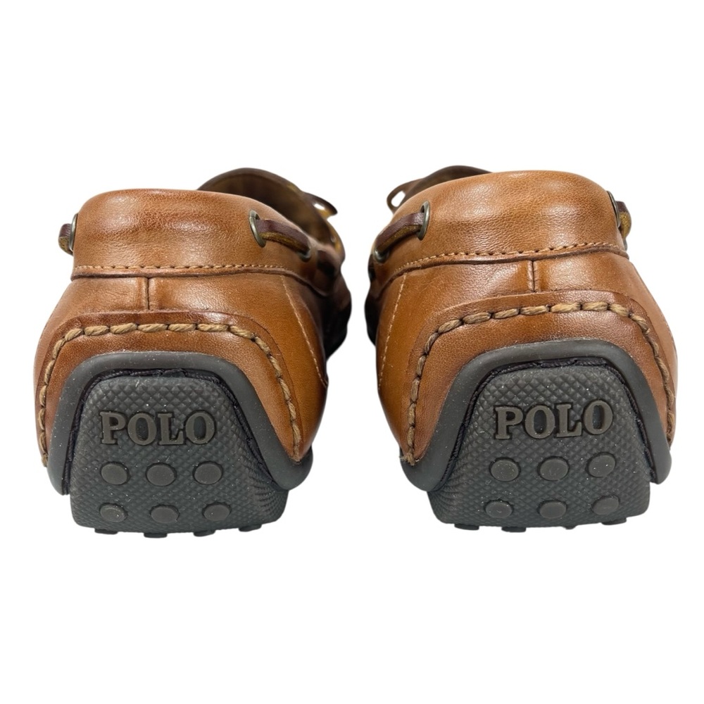 Polo Ralph Lauren Men 9D Brown Leather Boat Loafer Driving Moccasin Shoes - Picture 5 of 10